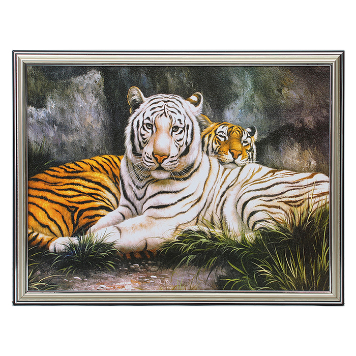 Картина "Бенгальские тигры" 33х43 см рамка микс