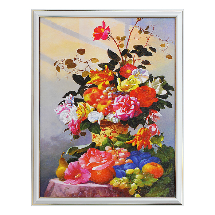 Картина "Цветы и фрукты" 33х43 см