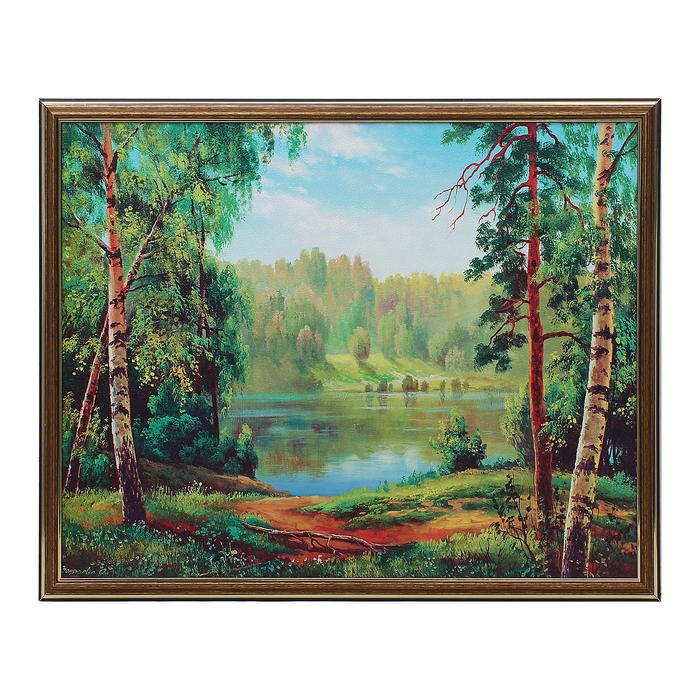Картина "Красота лесных озёр" 42х52 см