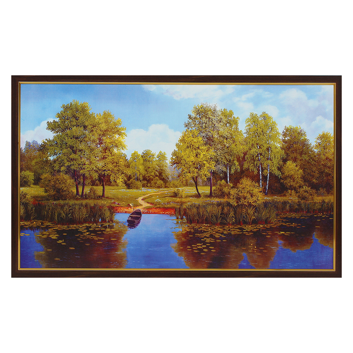 Картина "Лодочка у берега" 64х104 см