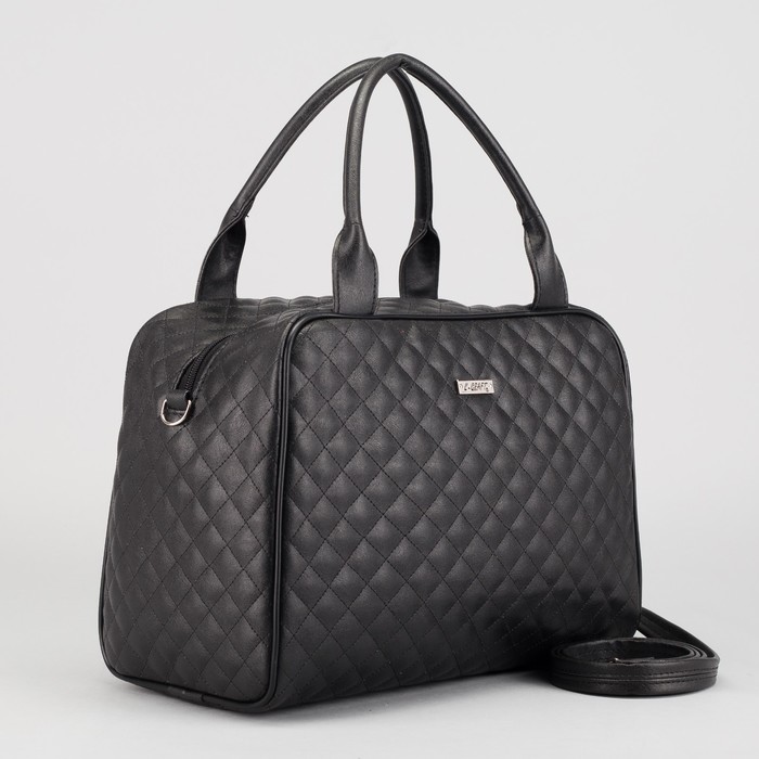 Сумка женская на молнии, 1 отдел, наружный карман, длинный ремень, цвет чёрный