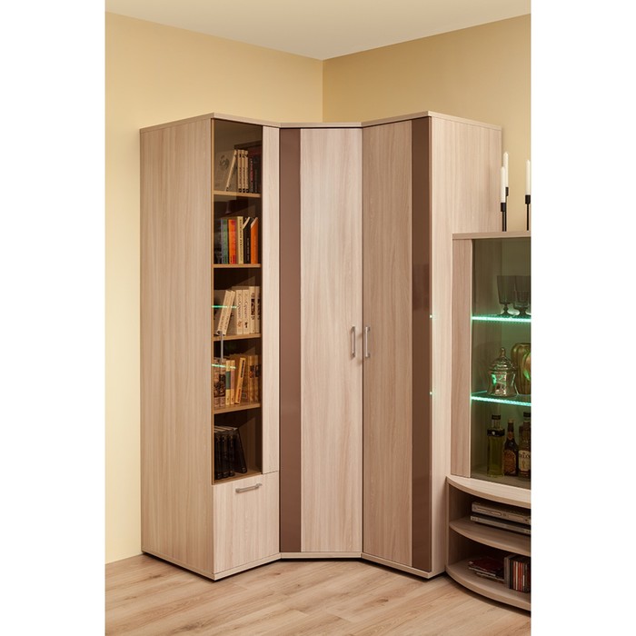 Шкаф для белья BERLIN 7, ясень шимо/шоколад глянец