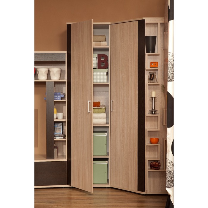 Шкаф угловой BERLIN 8, ясень шимо/венге