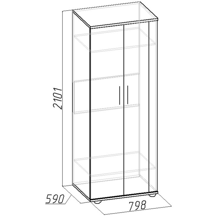 Шкаф для одежды BERLIN 9, ясень шимо/шоколад глянец