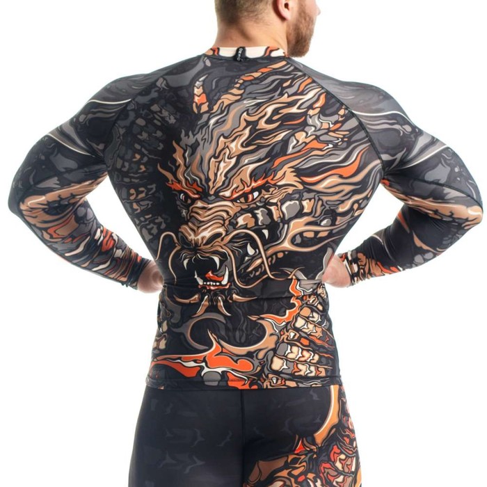 Рашгард с длинным рукавом, Dragon, цвет желтый, 3XL