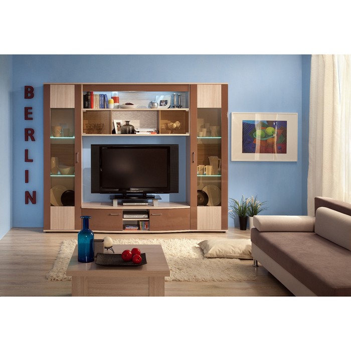 Витрина BERLIN 15, ясень шимо/шоколад глянец