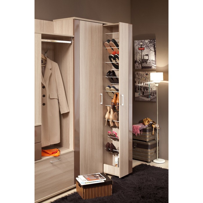 Прихожая BERLIN22, ясень шимо/шоколад глянец