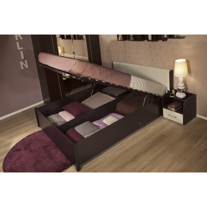 Кровать с ПМ BERLIN 31, с основанием, 1800х2000, венге