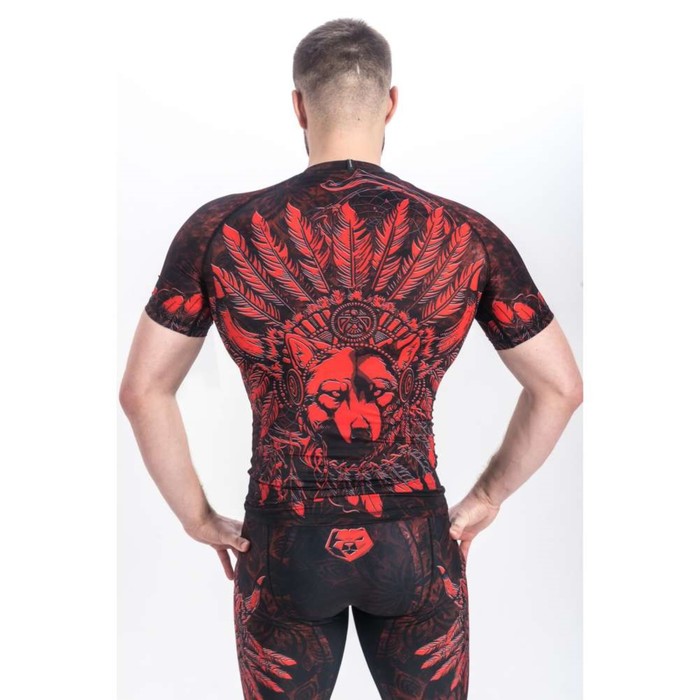 Рашгард с коротким рукавом, APACHI цвет красный, 3XL