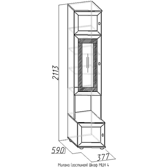 Шкаф "Милана-4", орех