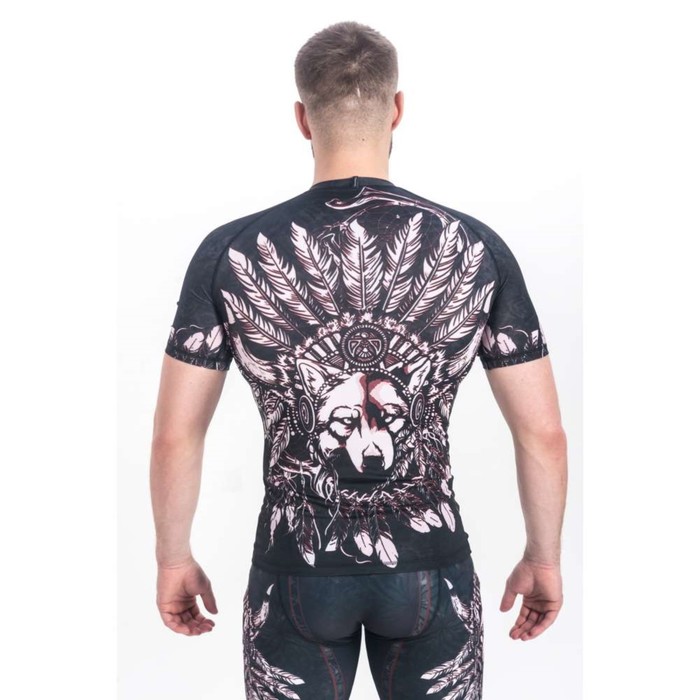 Рашгард с коротким рукавом, APACHI цвет чёрный, 3XL