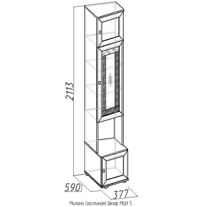 Шкаф "Милана-5", орех
