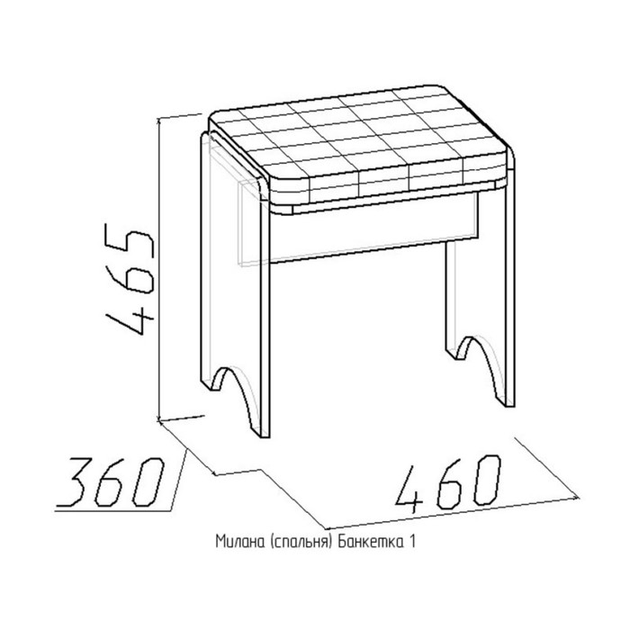 Банкетка "Милана", дуб отбелённый