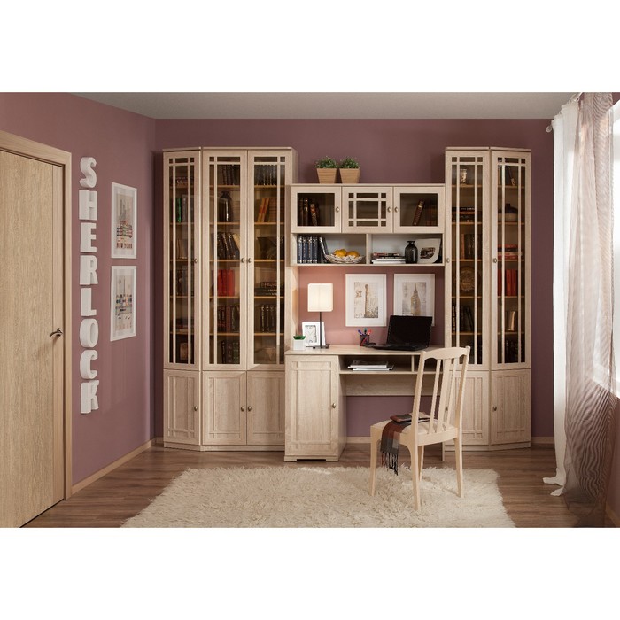 Шкаф для книг левый Sherlock 311, дуб сонома