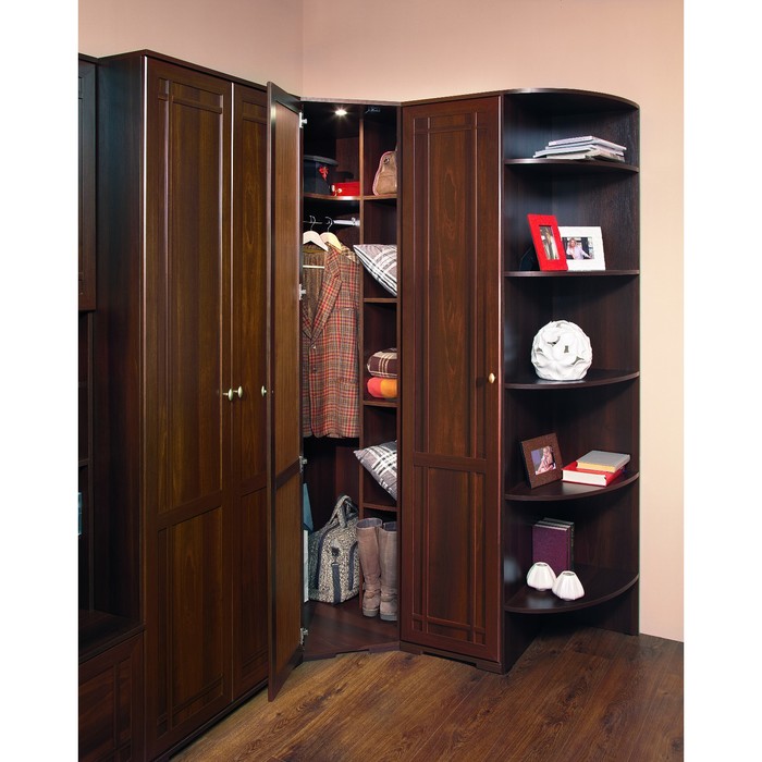 Шкаф для белья левый Sherlock 8, орех шоколадный