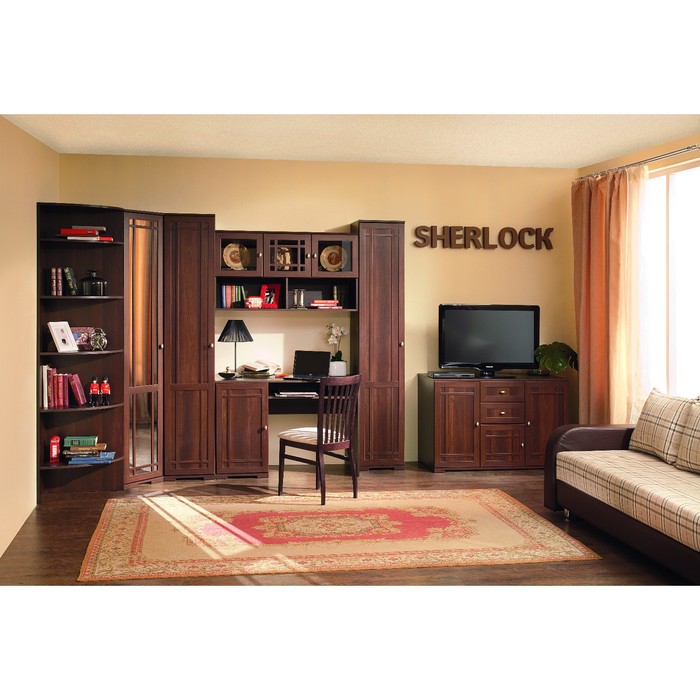 Шкаф для белья левый Sherlock 9, орех шоколадный