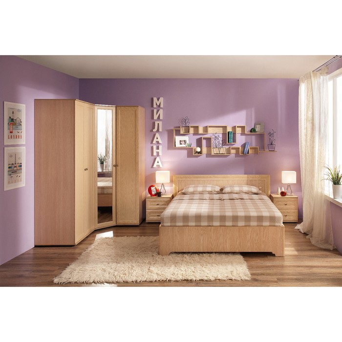 Шкаф для белья "Милана", дуб отбелённый