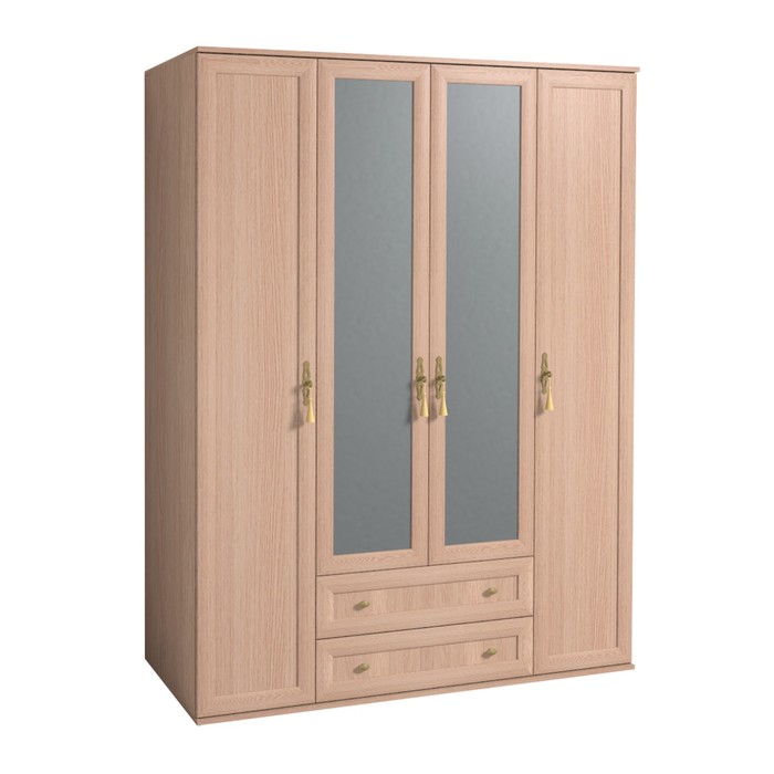 Шкаф для одежды и белья "Милана", дуб отбелённый