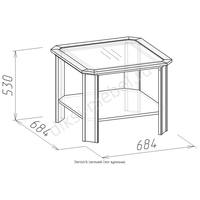 Стол журнальный Sherlock 16, орех шоколадный