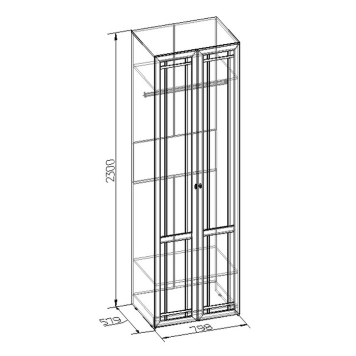 Шкаф для одежды Sherlock 62, орех шоколадный