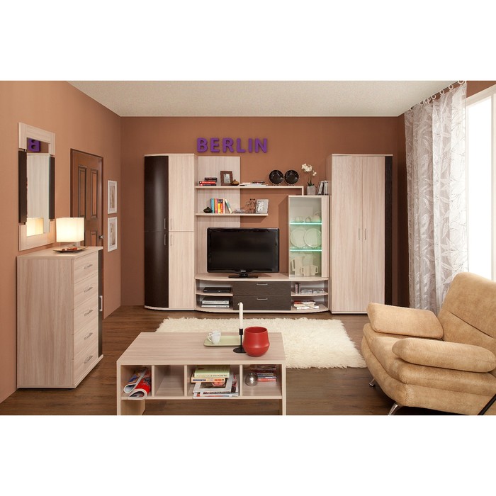 Стенка BERLIN 1, ясень шимо/венге