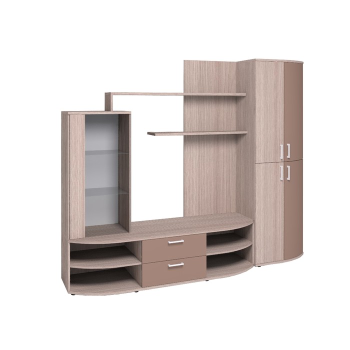 Стенка BERLIN 1, ясень шимо/шоколад глянец