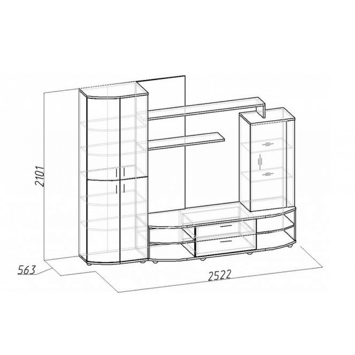 Стенка BERLIN 1, ясень шимо/шоколад глянец