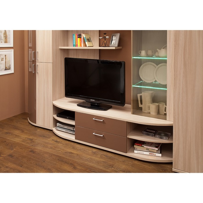 Стенка BERLIN 1, ясень шимо/шоколад глянец