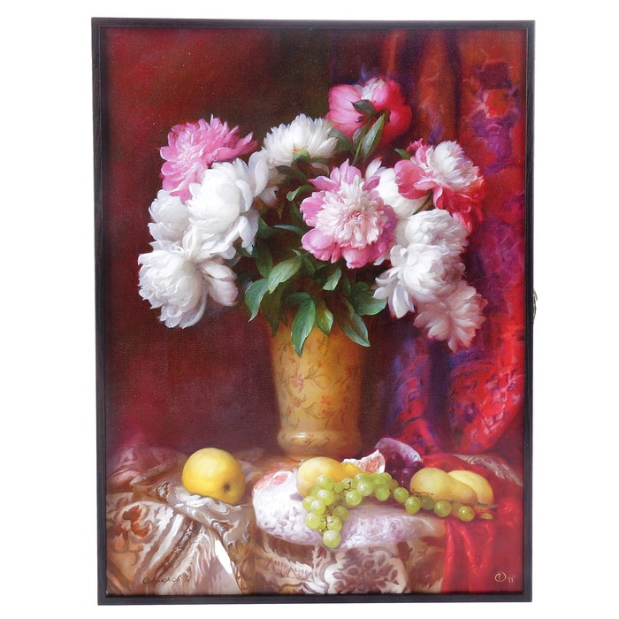 Ключница "Пионы" Декабокс 41х31х5 см