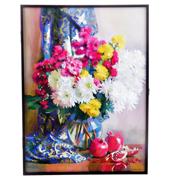 Ключница "Хризантемы" Декабокс 41х31х5 см