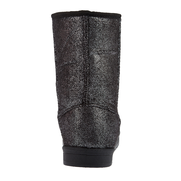 Угги женские, цвет черный/серебро, размер 39