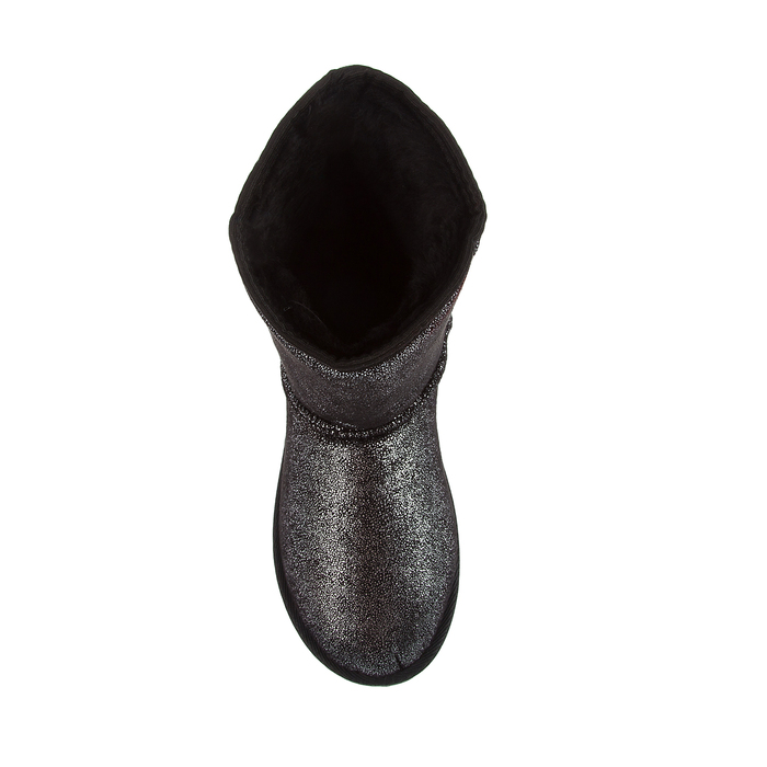 Угги женские, цвет черный/серебро, размер 39