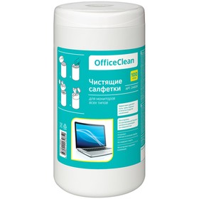 Салфетки чистящие для экранов всех типов OfficeClean, 100 шт, в тубе Ош