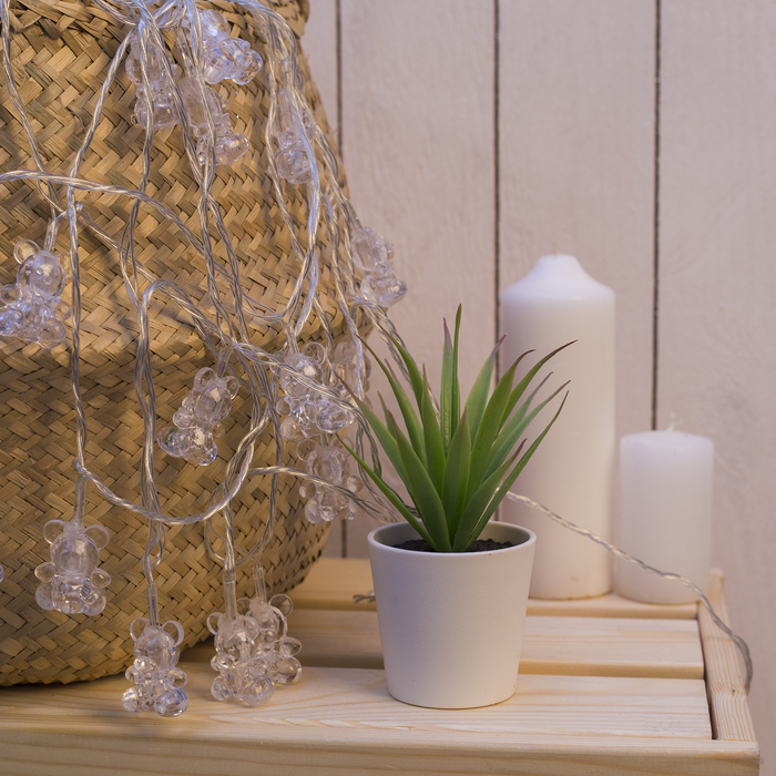 УЦЕНКА Гирлянда "Метраж" 5 м с насад. “Мишка”, Н.С. LED-20-220V, моргает, МУЛЬТИ