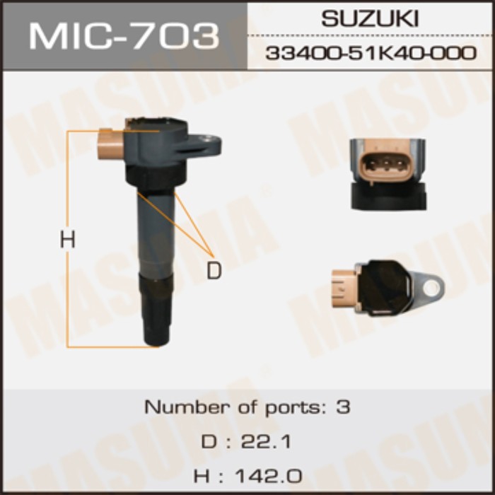 Катушка зажигания MASUMA MIC703