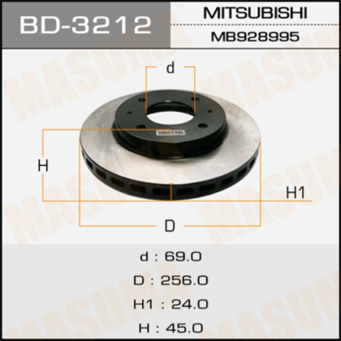 Диск тормозной MASUMA BD3212