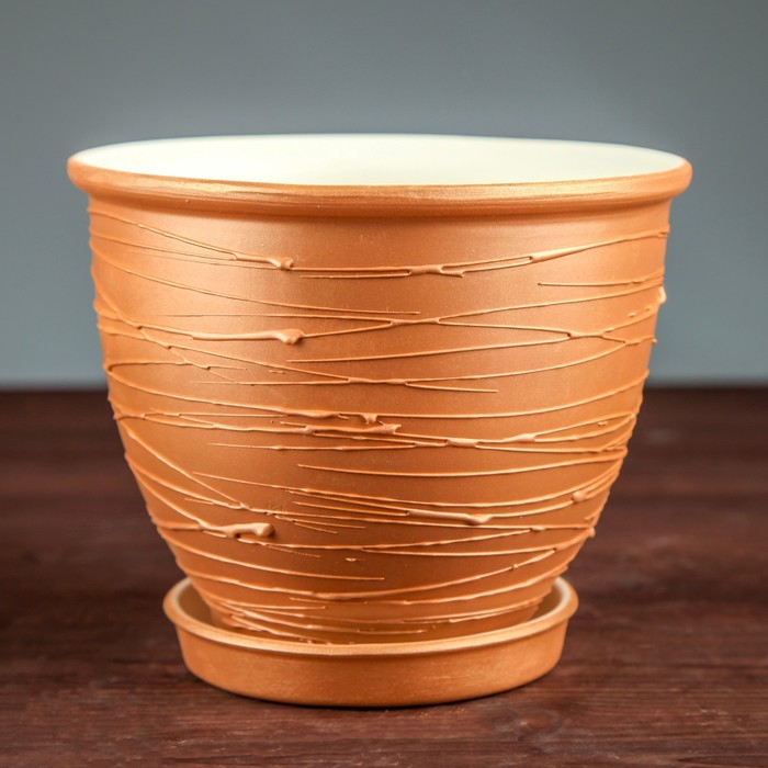 Кашпо "Премиум" цвет бежевый 2л