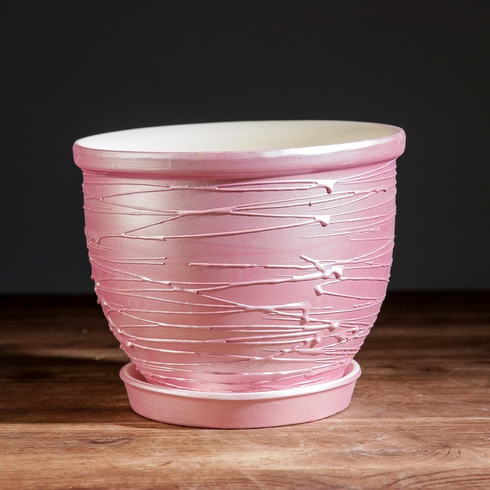 Кашпо "Премиум" цвет розовый 3 л, микс