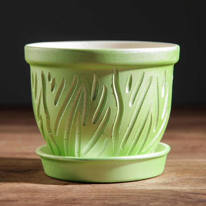 Кашпо "Премиум" цвет салатовый  0.5л