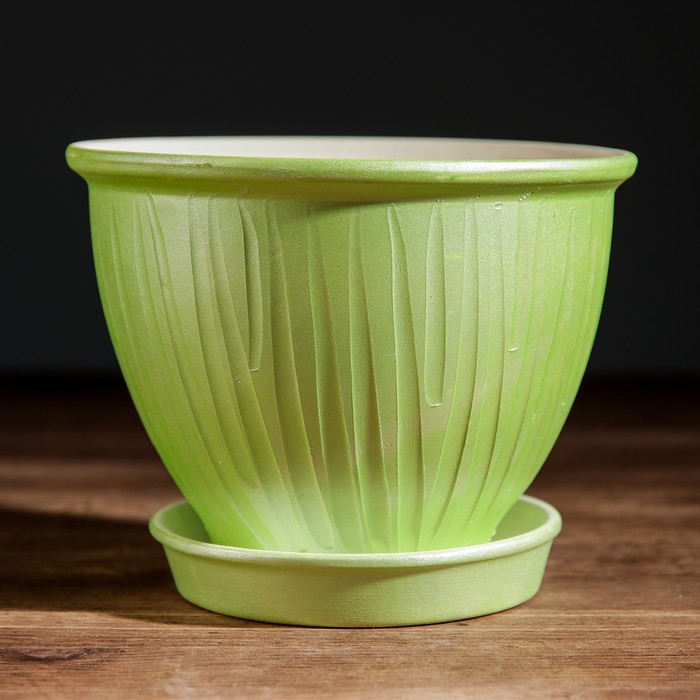 Кашпо "Премиум" цвет салатовый 1 л, микс