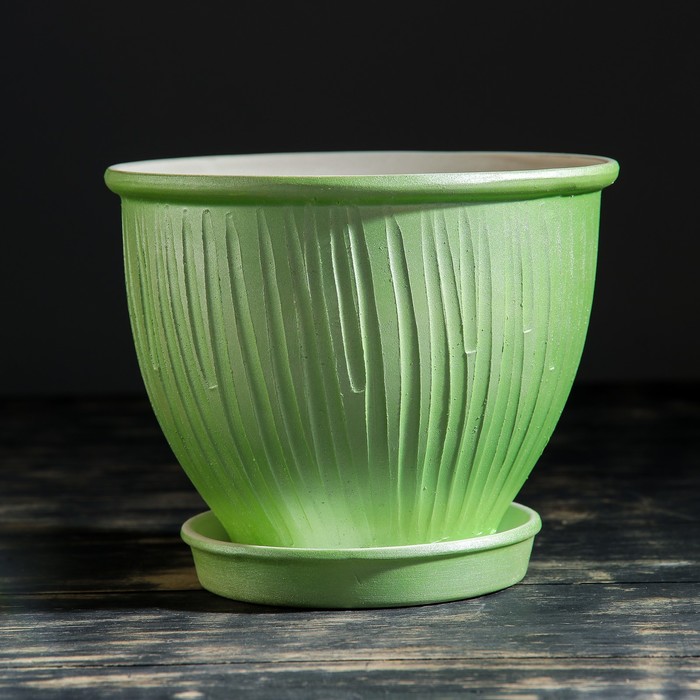 Кашпо "Премиум" цвет салатовый 2 л, микс