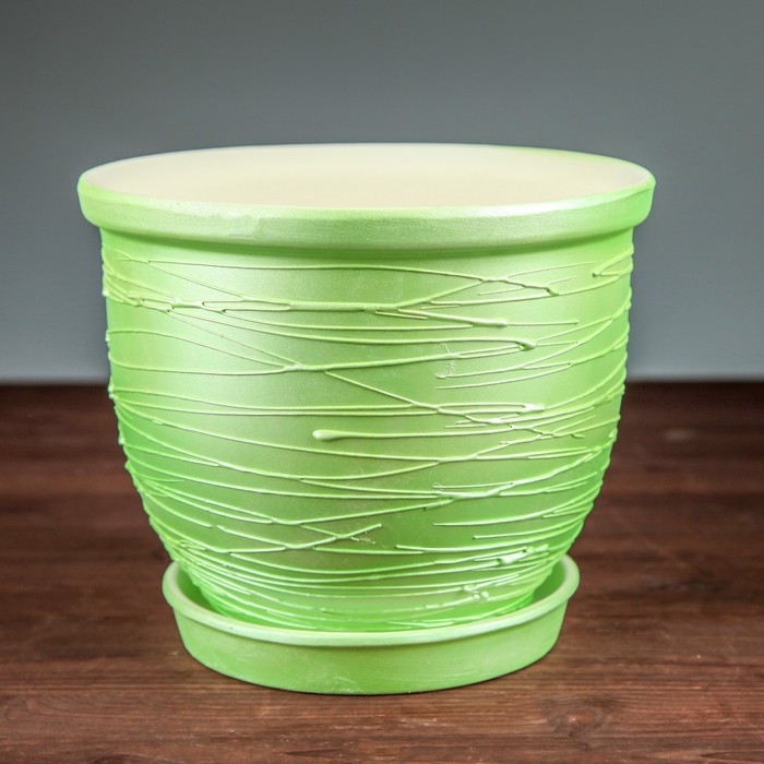 Кашпо "Премиум" цвет салатовый 3 л, микс