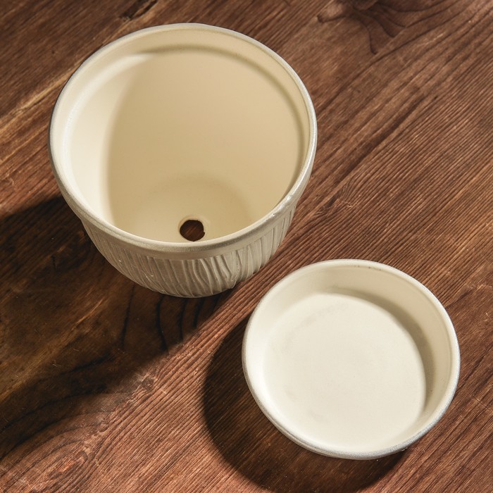 Кашпо "Премиум" цвет серебро 0.5л