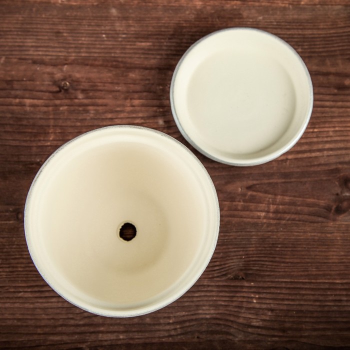 Кашпо "Премиум" цвет серебро 0.5л