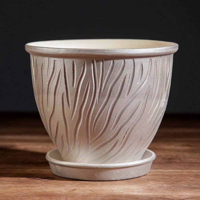 Кашпо "Премиум" цвет серебро 2 л, микс