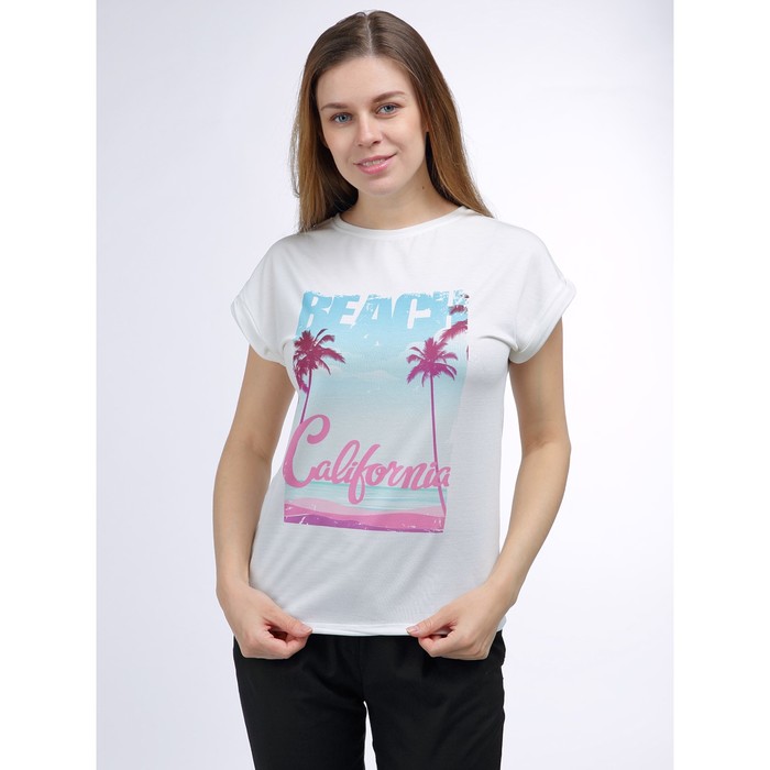 Футболка женская, пальма, 48 размер