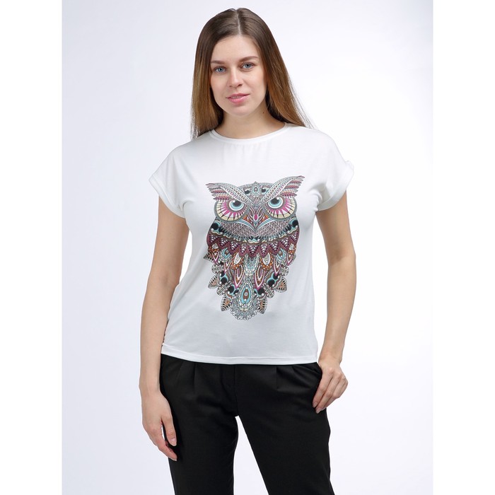 Футболка женская, сова, 48 размер