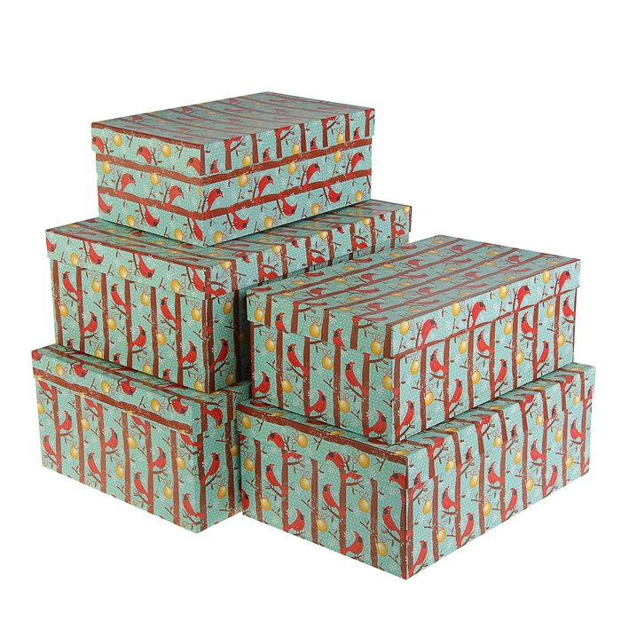 Набор коробок 5в1 "Птицы" 46,5 х 35 х 18 - 36 х 22 х 14 см