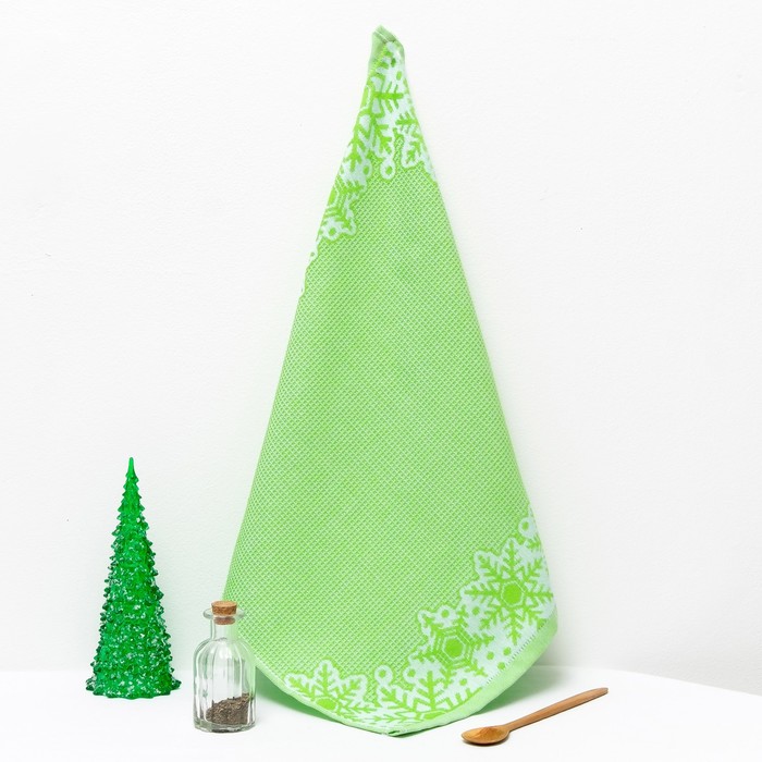 Полотенце вафельное "Niveo", 50х50 цвет зелёный