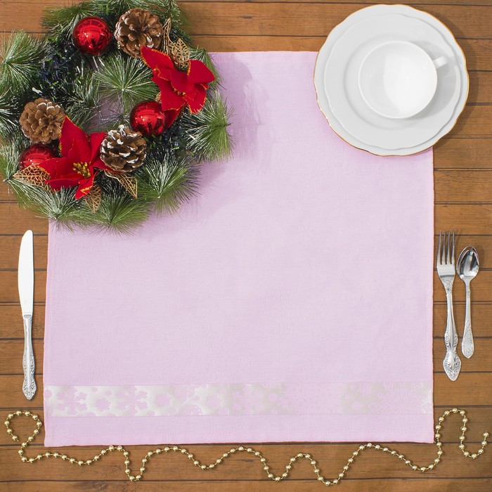 Салфетка кухонная "Snow-flake" ПЦ-355-3120, 50х50, цв. 128, розовый, хл.100%, 224 гр/м2